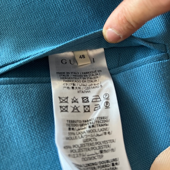 - Gucci Solid Wool-Blend Blue Sport Coat - Picture 5 of 7